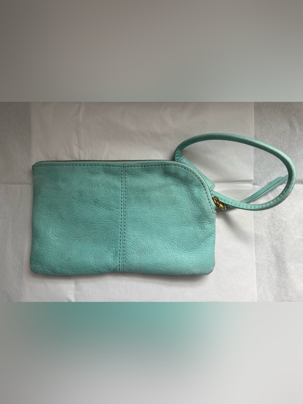 Teal HOBO Sable Leather ring-handkerchief wristlet (discontinued color)